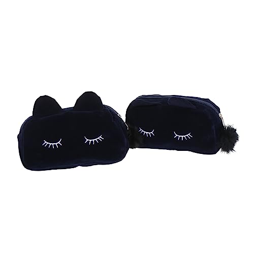 MERRYHAPY 2stücke Kosmetiktasche Katzenmotiv Mit Reißverschluss Make-up-Tasche Stiftetasche Kulturtasche Für Damen Reise Waschen Tasche Mit Katze Design von MERRYHAPY
