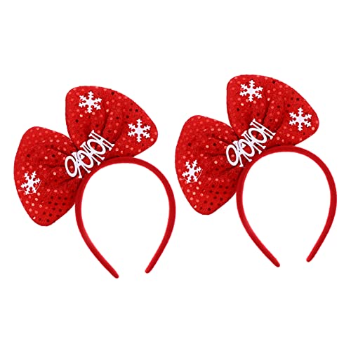 MERRYHAPY 2stücke Weihnachts Haarschmuck Mit Bowknot Haarreifen Für Mädchen Weihnachtsaccessoires Für Partys Und Festlichkeiten Langlebig Und von MERRYHAPY