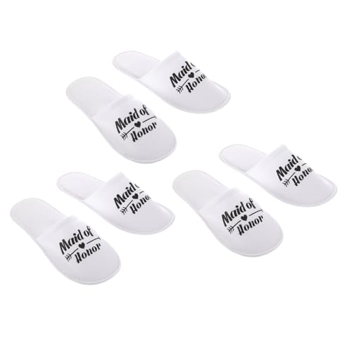 MERRYHAPY 3 Paar Hausschuhe Für Hochzeitsfeiern Party Gäste Hausschuhe Für Den Hochzeitstag Braut Für Pyjama Partys Für Spa von MERRYHAPY