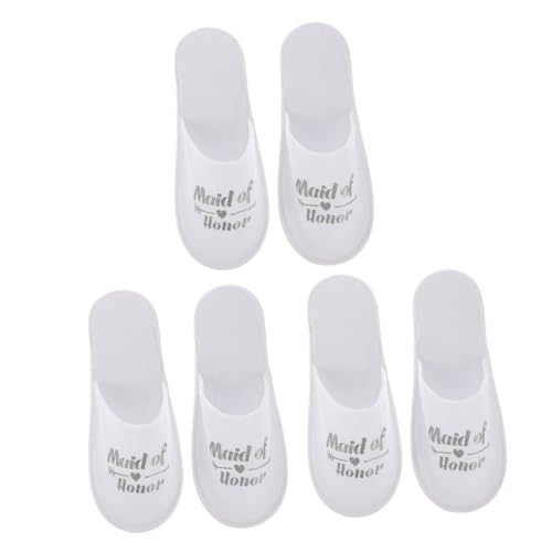 MERRYHAPY 3 Paar Hausschuhe Für Hochzeitspartys Hochzeitspantoffeln Schwarze Hausschuhe Für Brautjungfern Für Hochzeiten Brautjungfern Für Die Braut von MERRYHAPY