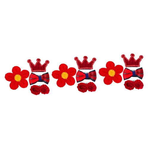 MERRYHAPY 3 Sätze Mädchen Haarspange Baby Mädchen Haarschmuck Haar-tiara Mit Schleife Süße Haarspange Für Mädchen Blumenklauenclips Haarspangen Mit Blumen Krawatte Stoff Kleine Schmücken von MERRYHAPY