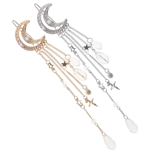 MERRYHAPY 3 Sets Modische Haarspangen Mit Quasten Ketten-haarspangen Baumelnd Für Damen Accessoires Kristall Für Party Hochzeitstag 2 Stück * 3 von MERRYHAPY