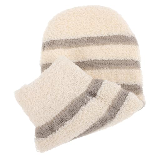 MERRYHAPY 3 Stück Badetuch hautpflege hautreinigung Handtuchhandschuh Körperpeelinghandschuh Exfoliatinghandschuh Peelinghandschuhe Duschhandschuhe Badehandschuhe Peeling Mitt Flachs Beige von MERRYHAPY