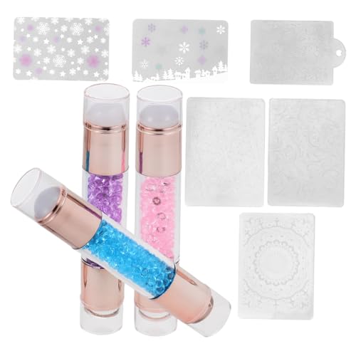 MERRYHAPY 3 Stück Doppelkopf Silikon Nagel Stempel Nagel Kunst Stamping Tool Maniküre Schablone für DIY Nail Art Kreative Nagelgestaltung Langlebig und Einfach zu Bedienen Zufällige Farbe von MERRYHAPY