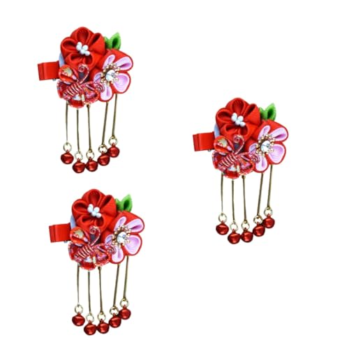 MERRYHAPY 3stücke Japanischer Haarclip Mit Schmetterlings-design Und Eleganten Quasten Haaraccessoire Für Frauen Und Mädchen Für Besondere Anlässe Rot von MERRYHAPY