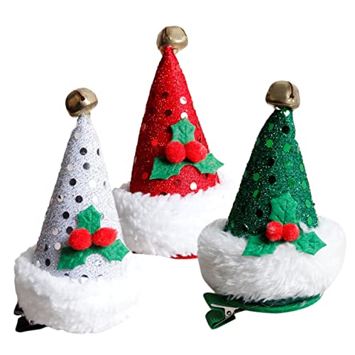 MERRYHAPY 3 Stück Weihnachtsmütze Haarspangen Haarnadeln Mädchen Kopfschmuck Haar-accessoires Für Festivals von MERRYHAPY