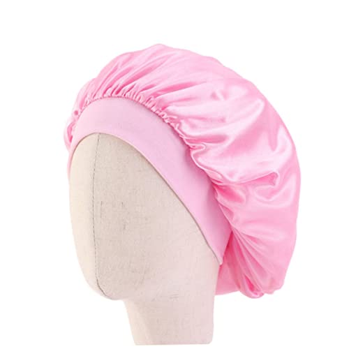 MERRYHAPY 3stücke Schlafmütze Für Junge Mädchen Krempe Satin-haube Bequem Und Atmungsaktiv Nachtmütze Für Jungen Und Mädchen Weiß Rosa Weinrot von MERRYHAPY