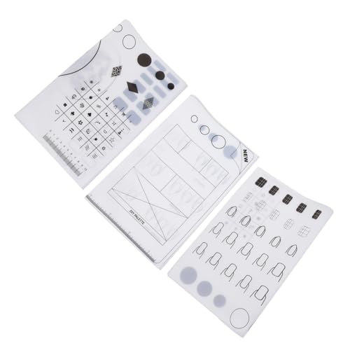 MERRYHAPY 3 Stück Teiliges Silikon Nail Art Übungsmatte Wasserdichte Faltbare Maniküre Matte mit Schwarzen und Weißen Farbtestzonen Waschbar Tragbar für Präzise Nagelkunst und Stempel von MERRYHAPY