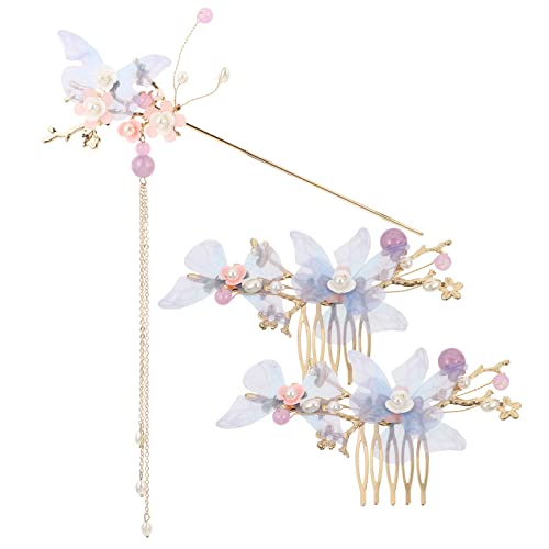 MERRYHAPY Vintage Hanfu Haarstäbchen Mit Quaste Haarnadeln Ohrringen Und Haarkamm Traditioneller Chinesischer Kopfbedeckung Schmuck Für Brautpartys Und Besondere Anlässe von MERRYHAPY