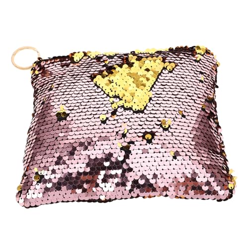 MERRYHAPY 3stücke Fashion Handtasche Mit Pailletten Vielseitige Kosmetiktasche Für Damen Langlebige Reißverschluss-geldbörse Für Alltag Und Besondere Anlässe Farbe Gelb von MERRYHAPY