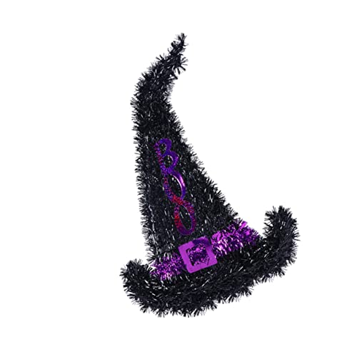 MERRYHAPY 3St Halloween-Hexenhut-Anhänger Lametta Hexenhut Kranz Zaubererhut Hexenhüte halloween wanddeko halloween basteln Halloween-Plastikverzierung Halloween- Eisendraht Black von MERRYHAPY