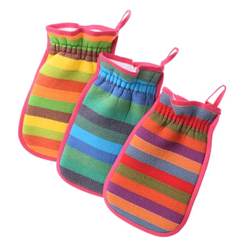 MERRYHAPY 3St doppelseitiges Badetuch Massagehandschuhe für die Dusche Handschuh zum Entfernen abgestorbener Haut exfoliating glove exfoliate gloves Handtücher Gesichtsschwamm Duschhandschuh von MERRYHAPY
