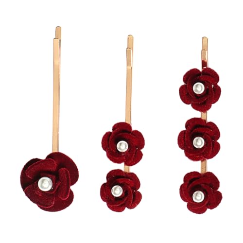 MERRYHAPY 3stücke Teiliges Rosen-haarspangen Mit Perlen Für Damen Eleganter Haarschmuck Für Hochzeiten Partys Und Besondere Anlässe Vintage Haaraccessoires Hs von MERRYHAPY