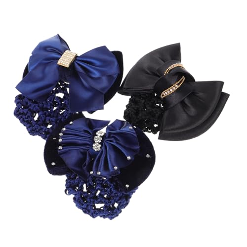 MERRYHAPY 3 Stücke Frauen Haar Dutt Abdeckung Netz Snood Haarnetz Bowknot Haarclip 3d Schleife Zubehör Für Damen von MERRYHAPY