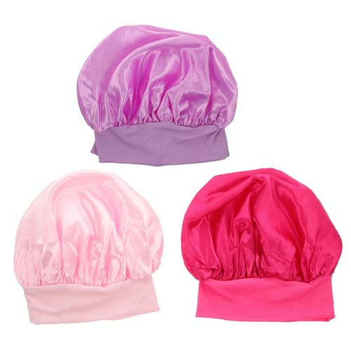 MERRYHAPY 3stücke Schlafmütze Für Junge Mädchen Mit Breiter Krempe Atmungsaktiv Und Bequem Handgefertigte Materialien Haube Mit Ausreichend in Rosa Hellrosa von MERRYHAPY