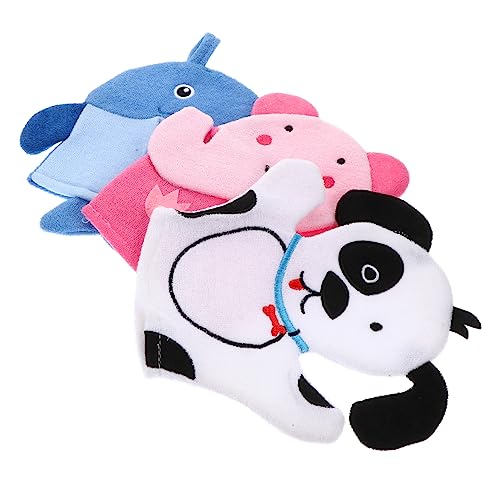 MERRYHAPY 3-teiliger Dusch-baby-badeschwamm-handschuh Kleinkind-badebürste Für Kinder Badehandschuh Luffa-schrubber Cartoon-design Für Neugeborene Babys Und Kleinkinder Zufälliger Stil von MERRYHAPY