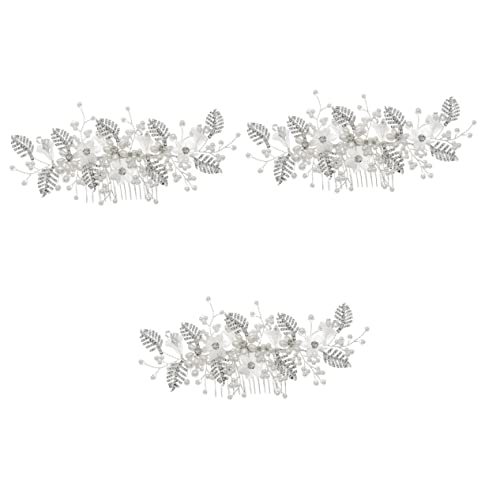 MERRYHAPY 3st Braut Haarkamm Haarteil Mit Strass Strass-haarspangen Für Frauen Blatt Hören Clips Haarkamm-clips Haarnadel Aus Kristall Haarzubehör Strasssteine Jahrgang Fräulein Schleife von MERRYHAPY