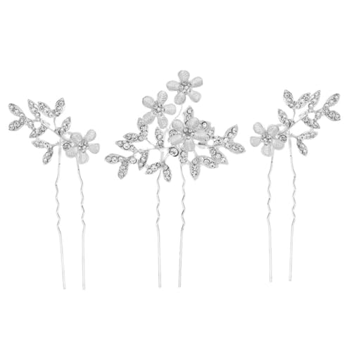 MERRYHAPY 3er Satz Haarnadeln Mit Strasssteinen Für Damen Dekorative Haarspangen Mit Blumen Für Hochzeit von MERRYHAPY