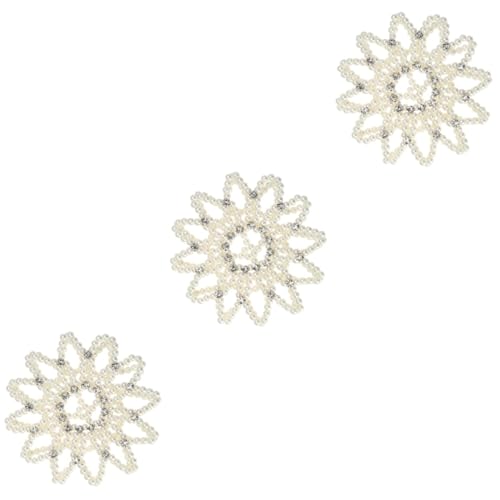 MERRYHAPY 3st Netz Tanz-brötchen-abdeckung Perlen Zum Basteln Zubehörteil Halter Häkelnadeln Gebäck Tänzer Gehäkelter Haarschal Haar-snood-dutt-abdeckung Pinzette Haarbänder Für Mädchen Weiß von MERRYHAPY