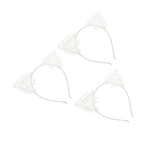 MERRYHAPY 3stücke Spitze Katzenohr Stirnband Haarband Frauen Unifarben Haar Schmuck Haarschmuck Haarschmuck Für Kostümparty Hochzeit Geburtstag Bühne von MERRYHAPY