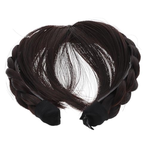 MERRYHAPY 3stücke Fashion Synthetische Perücke Mit Stirnband Und Fransen Für Und Mädchen Dunkelbraun Für Alltag Partys Und Cosplay von MERRYHAPY