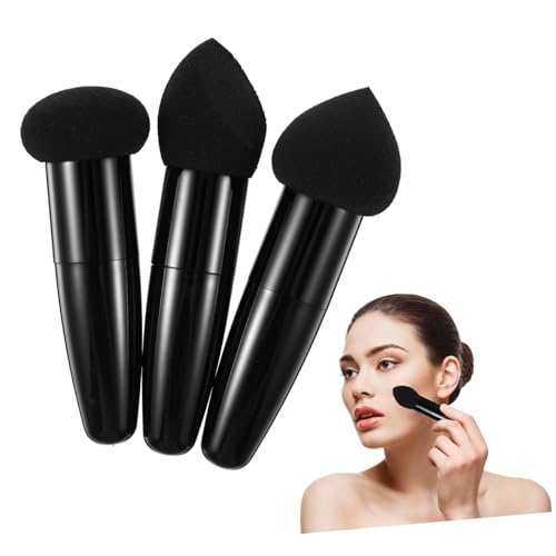 MERRYHAPY 3stücke Teiliges Make-up-stift-set Mit Handheld-pinsel Und Schwamm Für Frauen Für Foundation Concealer Blush Und Highlighter Beauty-tool Für Unterwegs von MERRYHAPY