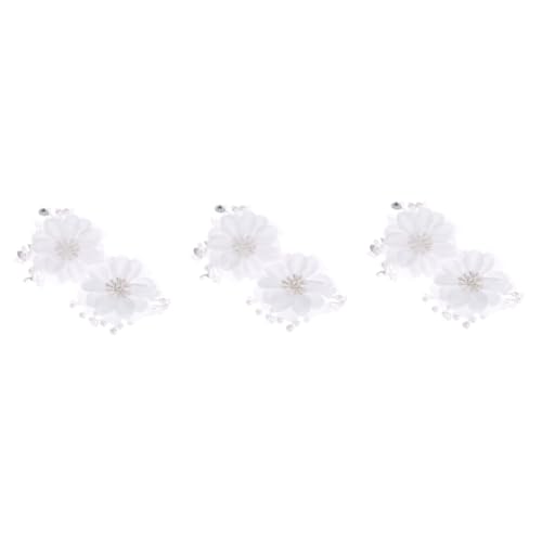 MERRYHAPY 3stücke Zwei Stoffblumen Haarspangen Mit Perlen Braut Haarschmuck Für Hochzeiten Elegantes Kopfaccessoire Für Frauen Weiß MERRYHAPY 3stücke Zwei Stoffblumen Haarspangen Mit Perlen Braut Haarschmuck Für Hochzeiten Elegantes Kopfaccessoire Für Frauen Weiß von MERRYHAPY