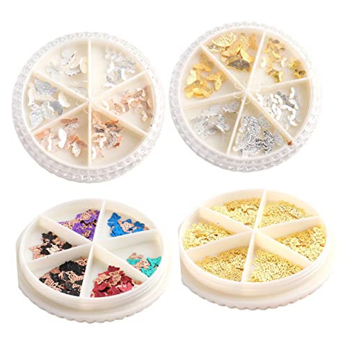 MERRYHAPY 4 Stück Metall Schmetterling Nagel Schmuck Legierung Nail Art Maniküre Aufkleber Für Frauen von MERRYHAPY