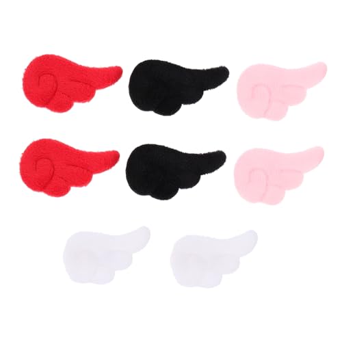 MERRYHAPY 4 Paare Haarclips mit Plüsch engelsflügeln Bunte Haarschmuck für Mädchen Weiche Haarspangen Niedliche Kopfbedeckung für Alltag und Festlichkeiten von MERRYHAPY
