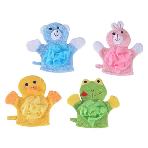 MERRYHAPY 4-teiliger Cartoon-badehandschuh Für Kinder Körperreiniger Duschtuch Badetuch Duschhandschuh von MERRYHAPY