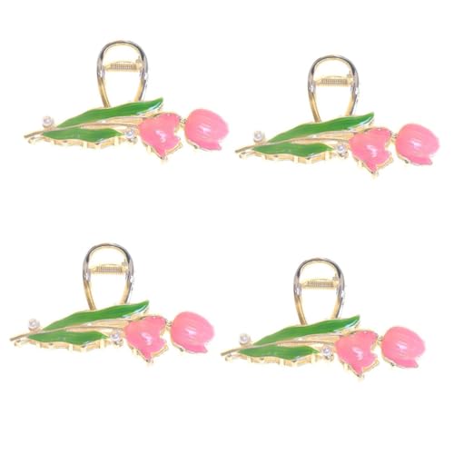 MERRYHAPY 4stücke Metall-haarspangen Mit Perlen Und Tulpenmotiv Dekorativer Haarklammer Für Frauen Für Hochzeiten Und Festliche Anlässe Flexibel Und Langlebig Perfekter Halt Für von MERRYHAPY