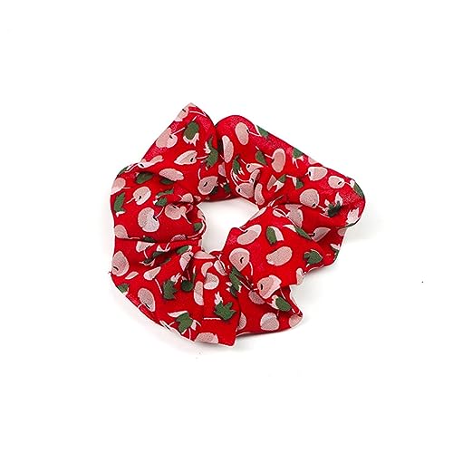 MERRYHAPY 4stücke Elastische Haarringe Mit Kirschdruck Chiffon-haargummis Haarseil Haarband Damen-kopfschmuck Muster von MERRYHAPY