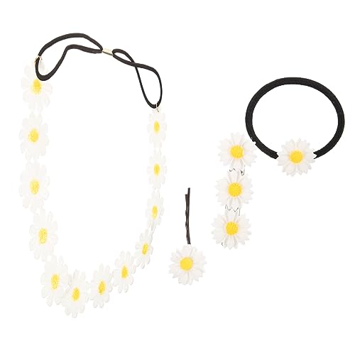 MERRYHAPY Gänseblümchen-haar-accessoires-set Für Damen Mit Stirnband Haargummi Und Haarspangen Aus Harz Und Baumwollseil Geeignet Für Verschiedene Anlässe von MERRYHAPY