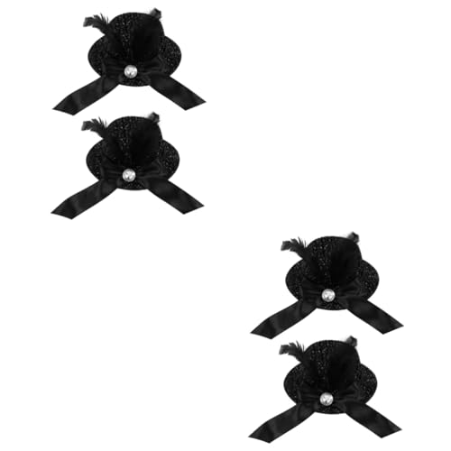 MERRYHAPY 4 Stück Hut Haarnadel haarschmuck evengers hair prong haargreifer bobby pin Haarspangen für Damen Haarspangen für Frauen schicke Design-Haarspangen Billycock-Haarnadel Stoff Black von MERRYHAPY