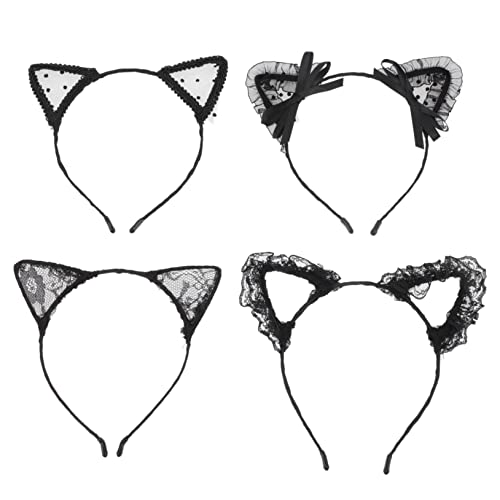 MERRYHAPY Stirnband 4 Stück Damen Katzenohren Spitze Haarreifen Mädchen Party-stirnband Haar-accessoires für Erwachsene und Bequem MERRYHAPY Stirnband 4 Stück Damen Katzenohren Spitze Haarreifen Mädchen Party-stirnband Haar-accessoires für Erwachsene und Bequem von MERRYHAPY