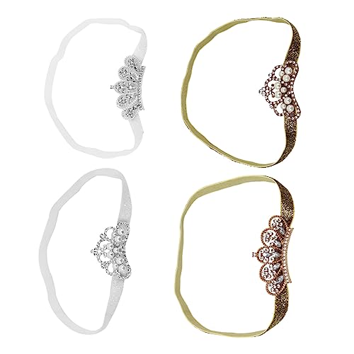 MERRYHAPY 4stücke Mädchen Krone Stirnbänder Infant Kleinkinder Elastische Haar Zubehör Für Party Hochzeit Foto Requisit Junge Mädchen Kopfschmuck Glitzer Kopfbedeckung von MERRYHAPY