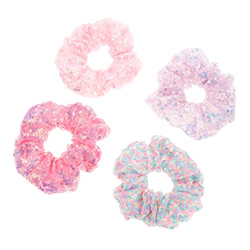 MERRYHAPY 4 Stück LED Luminous Haargummi Elastische Haarbänder mit Glitzer für Partys und Freizeit Färbige Schonende Haarschmuck für Damen und Mädchen Zufällige Farbe Zufällige Farbe von MERRYHAPY