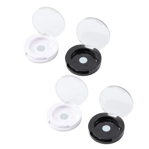 MERRYHAPY 4 Stück Magnetische Lidschattenboxen Leere Kosmetik-subpackaging-behälter Einzelne Farbfächer Weiß und Schwarz Kompakt und Langlebig für Lidschatten Puder Foundation von MERRYHAPY