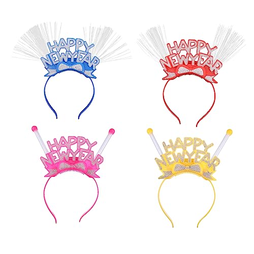 MERRYHAPY 4er-set Kreative Blinkende Stirnbänder Haarreifen Mit Led-lichtern Party-neujahrs Für Festivaldekoration von MERRYHAPY