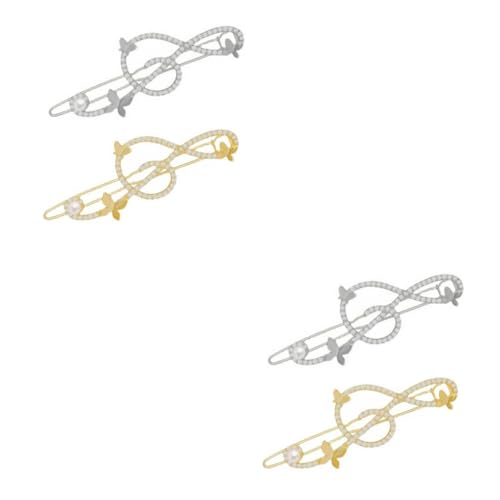 MERRYHAPY 4 Stück Seitenclip rutschfest haar spangen dumelt haarspange hair prong antirutsch Kopfbedeckung Clips Haarschmuck für Muschel Haarspangen Frauen Haarspange Haarklemme Legierung von MERRYHAPY