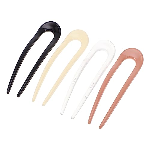 MERRYHAPY 4stücke U-förmige Haarklammern Für Damen Haarspangen Schwarz Zartem Orange Weiß Und Transparent Klassische Haaraccessoires Für Verschiedene Anlässe von MERRYHAPY