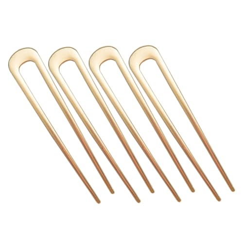 MERRYHAPY 4 Stück U förmige Haarnadeln Goldfarbene Dekorative Haarnadeln Vintage Stil Langlebig Vielseitig für Damen Haarschmuck Passend zu Allen Haarfarben und Frisuren von MERRYHAPY