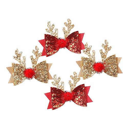 MERRYHAPY 4stücke Glitzer Haarspangen Mit Rentierhörnern Festliche Weihnachts Haarklammern Für Mädchen Bezaubernde Haaraccessoires Für Partys Und Alltag Langlebig Und Bequem von MERRYHAPY