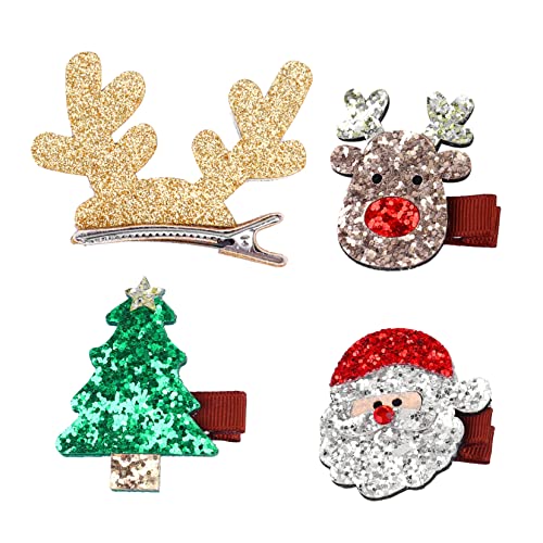 MERRYHAPY 4 Stück Weihnachts-glitzer-haarspangen Mit Pailletten Haarnadeln Und Haarschmuck Für Mädchen von MERRYHAPY