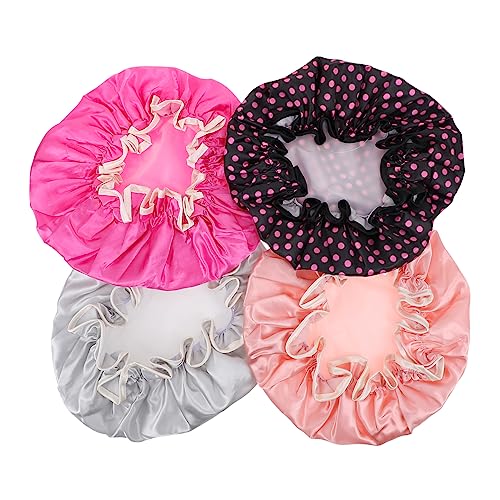 MERRYHAPY 4 Stücke Mehrzweck Frauen Duschkappen Durable Bad Hair Caps Kinder Nachtkappen von MERRYHAPY