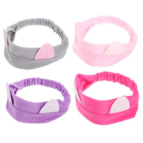 MERRYHAPY 4stücke Katzenohren Haarband Makeup Stirnband Für Spa Cosplay Gesichtspflege Bequeme Und Stilvolle Haaraccessoires Pastellfarben Rosa Für Partys Und Freizeit von MERRYHAPY