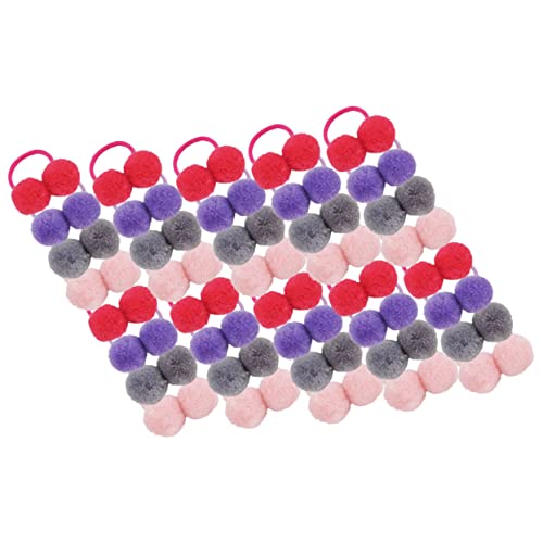 MERRYHAPY 40stücke Furry Hair Elastische Niedliche Haargummis Mit Plüsch-bällen Für Mädchen Für Alltag Partys Und Besondere Anlässe Buntes von MERRYHAPY