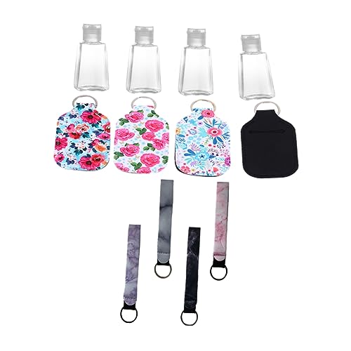 MERRYHAPY 4sätze Neopren-schlüsselanhänger Schlüsselring Mit Leeren Flaschen Streifen Nachfüllbare Handflaschen Schlüsselhalter Für Shampoo Seife Und Mehr von MERRYHAPY
