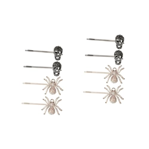MERRYHAPY 4paare Halloween Rhinestone Spider Haarschmuck Glitzer Haarclips Für Halloween-party Und Cosplay Elegante Haarspangen Mit Schädel-design Für Damen Und Anlässe von MERRYHAPY