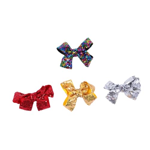 MERRYHAPY 4stücke Weihnachts Haarspangen Mit Bow Design Farben Haaraccessoires Für Mädchen Zu Festlichkeiten Und Besonderen Anlässen von MERRYHAPY